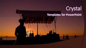  Presentation with ice cream truck - PPT theme consisting of ice cream truck - man selling icecream background and a wine colored foreground