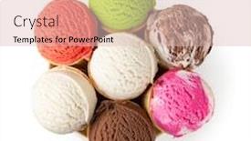  Presentation with ice cream cone - Beautiful slide set featuring ice-cream-waffle-cone-isolated backdrop and a lemonade colored foreground