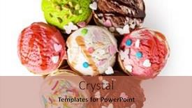  Presentation with ice cream cone - Colorful presentation theme enhanced with ice-cream-waffle-cone-isolated backdrop and a red colored foreground