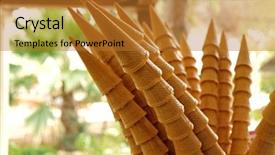  Presentation with dessert waffle ice cream and cake - Beautiful PPT layouts featuring ice cream waffles in cafe backdrop and a gold colored foreground