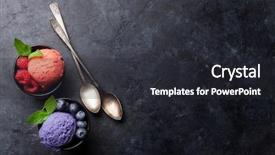  Presentation with frozen foods raspberry blueberry cranberry - Slides featuring ice cream with berries raspberry background and a dark gray colored foreground