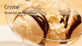  Presentation with chocolate ice cream - Beautiful theme featuring ice cream with chocolate syrup backdrop and a lemonade colored foreground