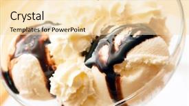  Presentation with chocolate ice cream - Cool new slide set with ice cream with chocolate syrup backdrop and a lemonade colored foreground