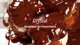  Presentation with chocolate ice cream - Amazing slides having ice cream with chocolate topping backdrop and a tawny brown colored foreground