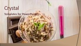  Presentation with chocolate ice cream - Presentation enhanced with ice cream with chocolate and hazelnut background and a lemonade colored foreground