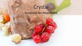  Presentation with chocolate nuts - PPT theme featuring ice-cream with chocolate and wood nuts background and a coral colored foreground