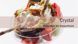  Presentation with ice cream - Slides enhanced with ice cream with cookies background and a coral colored foreground