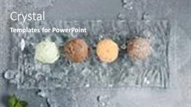  Presentation with vintage food - Amazing PPT theme having ice-cream-with-crushed-ice backdrop and a gray colored foreground