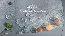  Presentation with ice cream strawberry - Theme consisting of ice-cream-with-crushed-ice background and a gray colored foreground