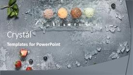  Presentation with ice cream strawberry - Cool new PPT layouts with ice-cream-with-crushed-ice backdrop and a gray colored foreground