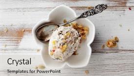  Presentation with ice cream - Slides enhanced with ice cream with dried fruits background and a mint green colored foreground