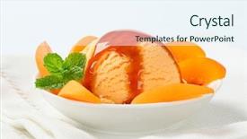  Presentation with ice cream - Colorful theme enhanced with ice cream with fresh apricots backdrop and a sky blue colored foreground