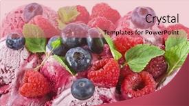  Presentation with vanilla ice cream fresh - Colorful slides enhanced with ice cream with fresh berries backdrop and a coral colored foreground