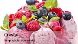  Presentation with ice cream - PPT layouts enhanced with ice cream with fresh berries background and a coral colored foreground