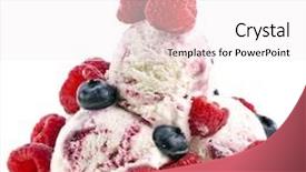  Presentation with vanilla ice cream fresh - Theme having ice cream with fresh berries background and a sky blue colored foreground