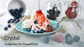  Presentation with ice frozen - Theme having ice cream with fresh frozen background and a light blue colored foreground