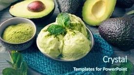  Presentation with fresh avocado - Audience pleasing slide set consisting of ice cream with fresh mint backdrop and a ocean colored foreground