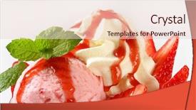  Presentation with ice cream - Theme enhanced with ice cream with fresh strawberries background and a lemonade colored foreground