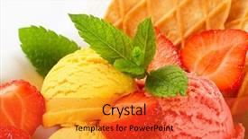  Presentation with vanilla ice cream fresh - Amazing presentation design having ice cream with fresh strawberries backdrop and a red colored foreground
