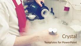  Presentation with cooking chef - Slides with ice cream with liquid nitrogen background and a lemonade colored foreground