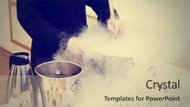  Presentation with catering - Beautiful PPT theme featuring ice cream with liquid nitrogen backdrop and a soft green colored foreground