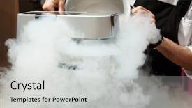  Presentation with ice cream - Amazing slide deck having ice cream with liquid nitrogen backdrop and a light gray colored foreground
