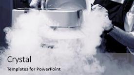  Presentation with ice cream - Presentation design featuring ice cream with liquid nitrogen background and a light gray colored foreground