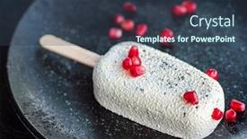  Presentation with chocolate ice cream - Audience pleasing presentation theme consisting of ice-cream-with-pomegranate backdrop and a tawny brown colored foreground