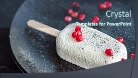  Presentation with chocolate ice cream - PPT layouts having ice-cream-with-pomegranate background and a ocean colored foreground