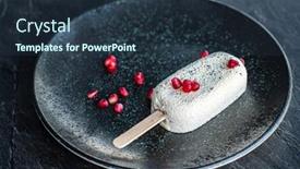  Presentation with chocolate ice cream - Slides consisting of ice-cream-with-pomegranate background and a tawny brown colored foreground