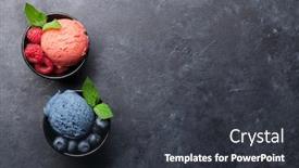  Presentation with ice cream - Cool new presentation theme with ice cream with raspberry backdrop and a dark gray colored foreground