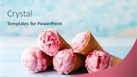  Presentation with ice cream cone - Presentation featuring ice-cream-with-raspberry background and a sky blue colored foreground