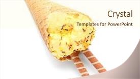  Presentation with ice cream cone - Colorful slide set enhanced with ice cream with wafer roll backdrop and a cream colored foreground