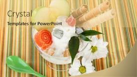  Presentation with wafer - Slide deck with ice-cream-with-wafer-sticks background and a yellow colored foreground