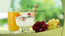  Presentation with wafer - Presentation theme with ice cream with wafer sticks on nature background background and a mint green colored foreground