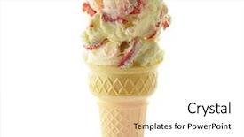  Presentation with ice cream cones - Theme with ice cream background and a white colored foreground