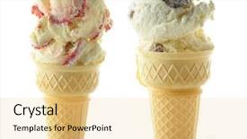  Presentation with ice cream cones - Slides having ice cream background and a blonde colored foreground