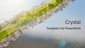  Presentation with ice crystals - Beautiful slide set featuring ice crystals on green grass close up nature background backdrop and a lemonade colored foreground