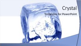  Presentation with cube - Audience pleasing slide set consisting of ice cube against white background backdrop and a light blue colored foreground