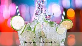  Presentation with cocktail bar - Beautiful slides featuring ice-cube-and-lime-splashing backdrop and a mint green colored foreground