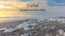  Presentation with winter ice - Slides consisting of ice cube breaking on black background and a lemonade colored foreground