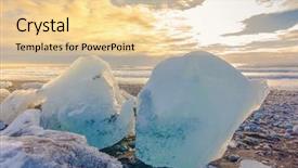  Presentation with winter ice - Colorful presentation design enhanced with ice cube breaking on black backdrop and a  colored foreground