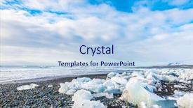  Presentation with winter ice - Amazing theme having ice cube breaking on black backdrop and a  colored foreground