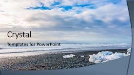  Presentation with winter ice - Cool new PPT theme with ice cube breaking on black backdrop and a light blue colored foreground