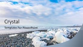  Presentation with winter ice - Audience pleasing PPT layouts consisting of ice cube breaking on black backdrop and a light blue colored foreground