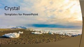  Presentation with winter ice - Slide deck having ice cube breaking on black background and a lemonade colored foreground