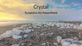  Presentation with winter ice - Colorful slide deck enhanced with ice cube breaking on black backdrop and a soft green colored foreground