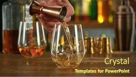  Presentation with alcoholic - Presentation theme enhanced with ice-cube-fall background and a tawny brown colored foreground