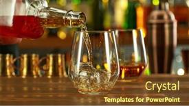 Presentation with alcoholic - Presentation theme featuring ice-cube-fall background and a tawny brown colored foreground