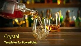  Presentation with alcoholic - Presentation theme having ice-cube-fall background and a tawny brown colored foreground